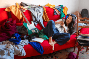 A messy, cluttered room