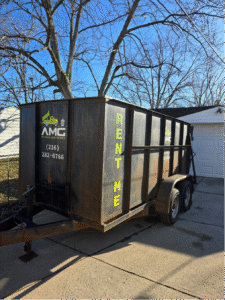 AMG Junk Removal dumpster in Garfield Heights