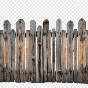 An old wooden fence in need of fence removal